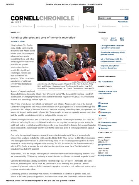 Panelists offer pros and cons of 'genomic revolution'.